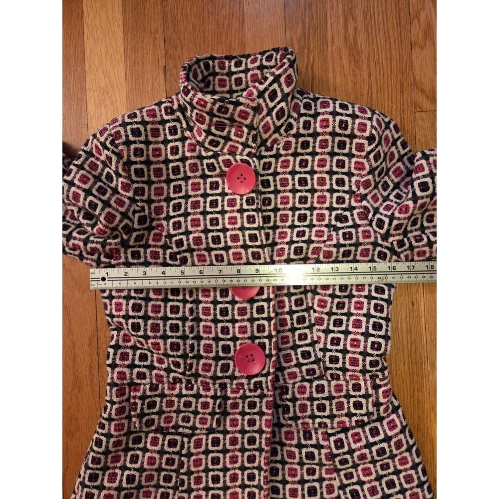 Y2K Bouclé Coat, Pink Tweed, Coquette, Twee, Mod, Retro, Statement Jacket, Sz M - Picture 13 of 15
